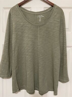 GAP Easy Tee Relaxed Scoop Neck Top - Sage Green